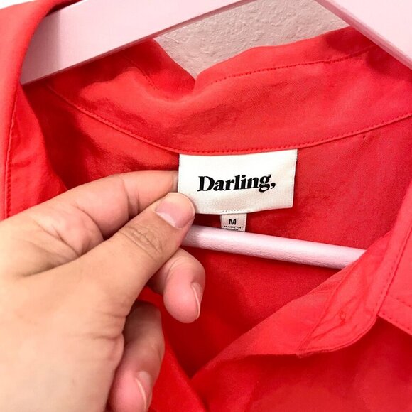 Darling Society Coffee Short Sleeve Dress Poppy Size M - Picture 3 of 6